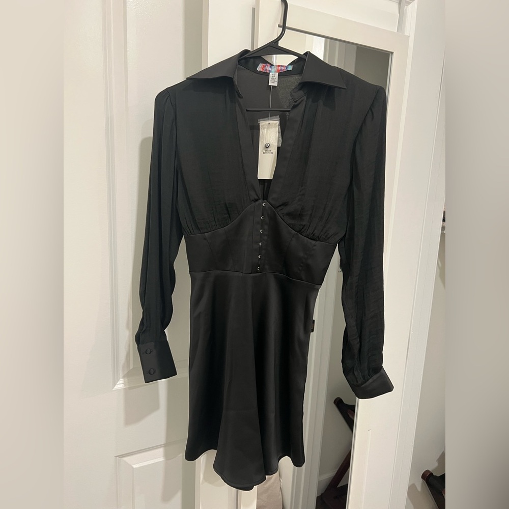 Urban Outfitters Black Corset Long Sleeve Dress